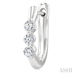 ASHI 3 Stone Diamond Hoop Earrings 631F5PPFGERWG