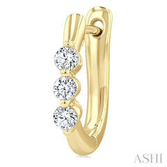 ASHI 3 Stone Diamond Hoop Earrings 631F5PPFGERYG