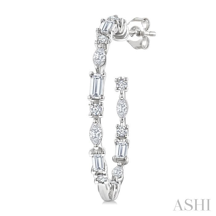 ASHI Mixed Shape Diamond Fashion Hoop Earrings 631G0PPFGERWG-1.15