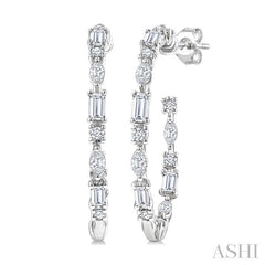 ASHI Mixed Shape Diamond Fashion Hoop Earrings 631G0PPFGERWG-1.15