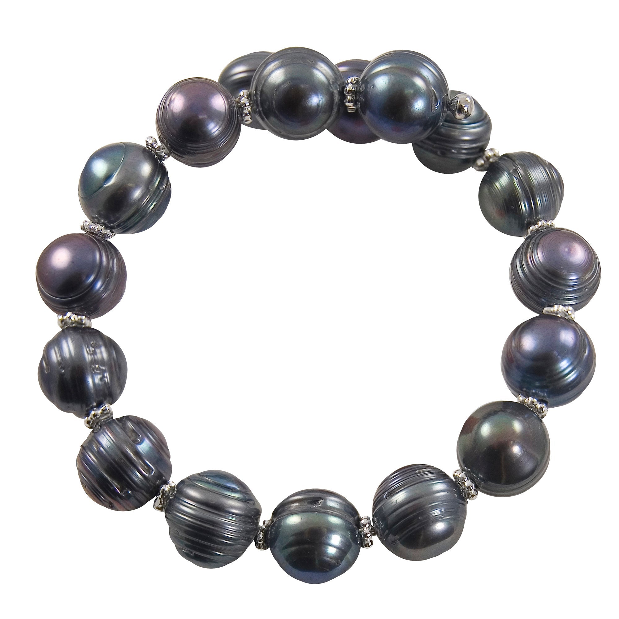 Parkplace Pearls Sterling Silver Freshwater Pearl Bracelet 632219/BLK