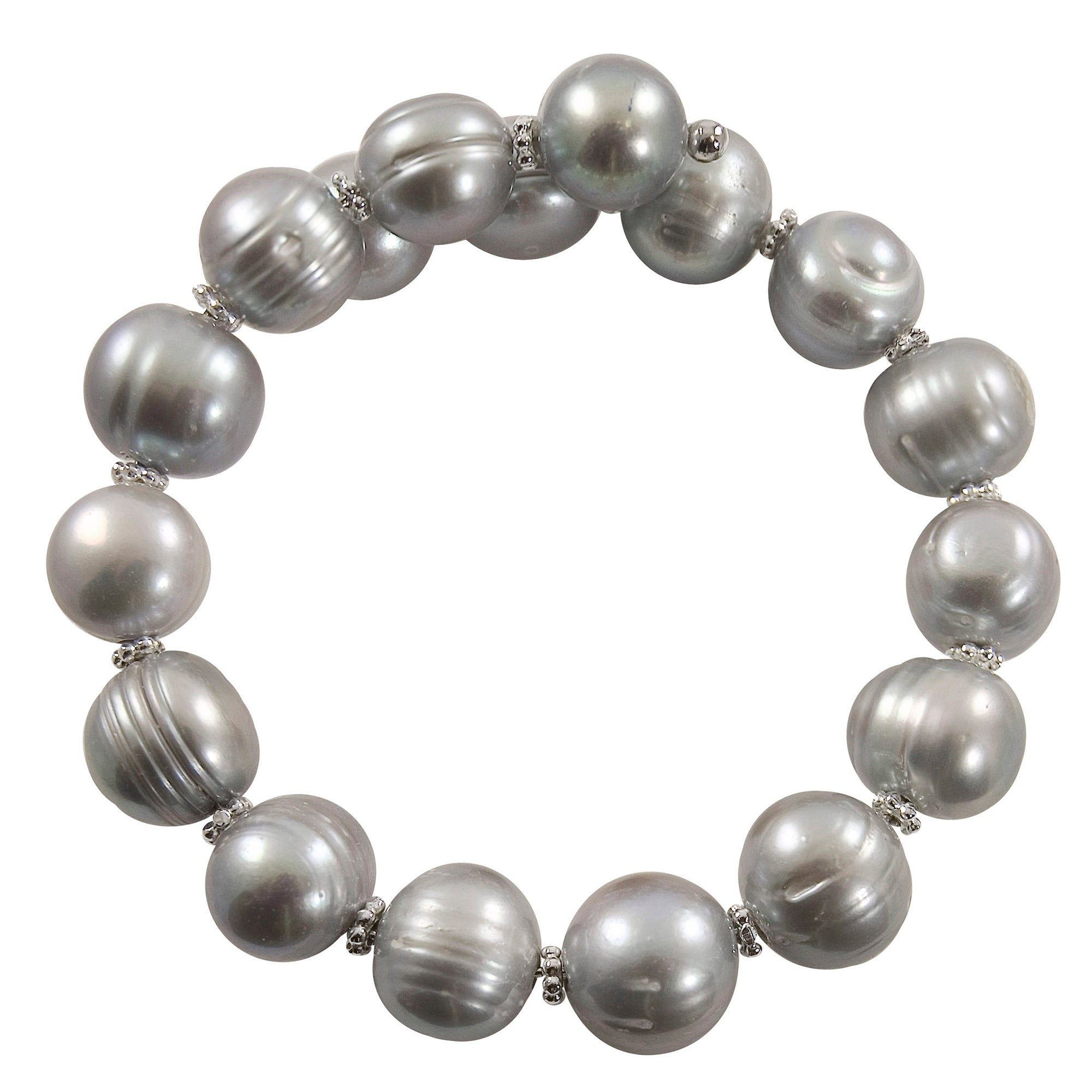 Parkplace Pearls Sterling Silver Freshwater Pearl Bracelet 632219/GRY