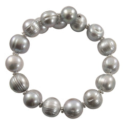 Parkplace Pearls Sterling Silver Freshwater Pearl Bracelet 632219/GRY
