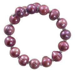 Parkplace Pearls Sterling Silver Freshwater Pearl Bracelet 632219/PLUM