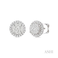 ASHI Round Shape Halo Lovebright Essential Diamond Earrings 94913PPFVERWG