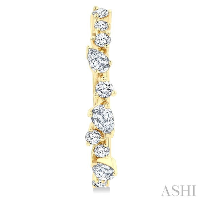 ASHI Mixed Shape Scatter Diamond Fashion Hoop Earrings 633F2PPFGERYG