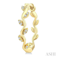 ASHI Leaf Diamond Fashion Hoop Earrings 633H8PPTSERYG
