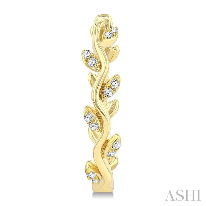 ASHI Leaf Diamond Fashion Hoop Earrings 633H8PPTSERYG