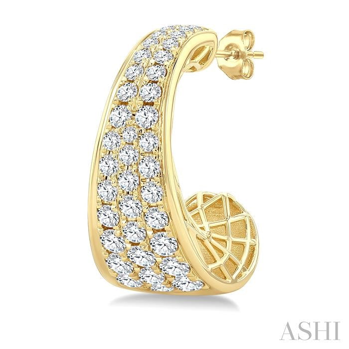 ASHI Pave Set Diamond Fashion Half Hoop Earrings 633K0PPFGERYG-1.50