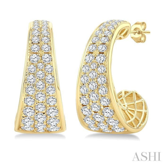 ASHI Pave Set Diamond Fashion Half Hoop Earrings 633K0PPFGERYG-1.50