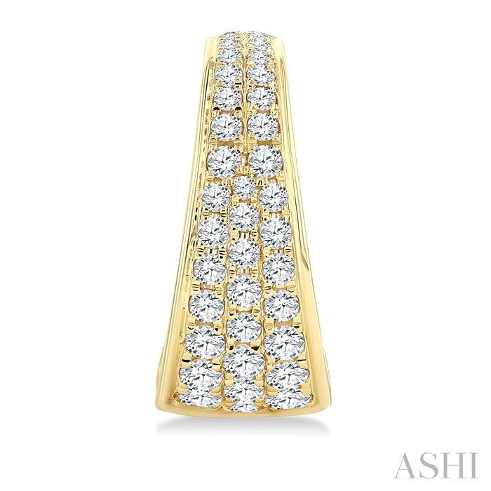 ASHI Pave Set Diamond Fashion Half Hoop Earrings 633K0PPFGERYG-1.50