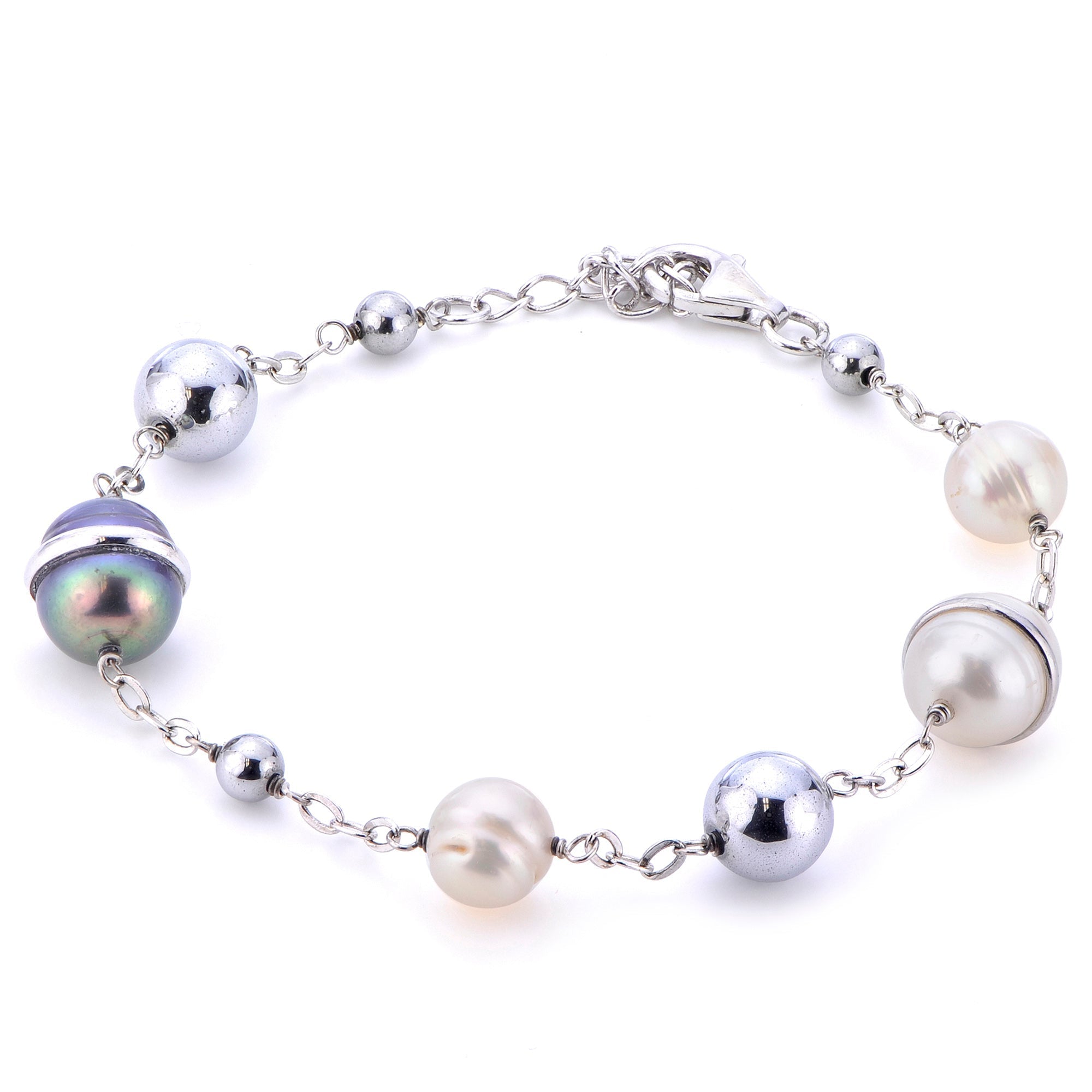 Parkplace Pearls Sterling Silver Freshwater Pearl Bracelet 634074/EXT