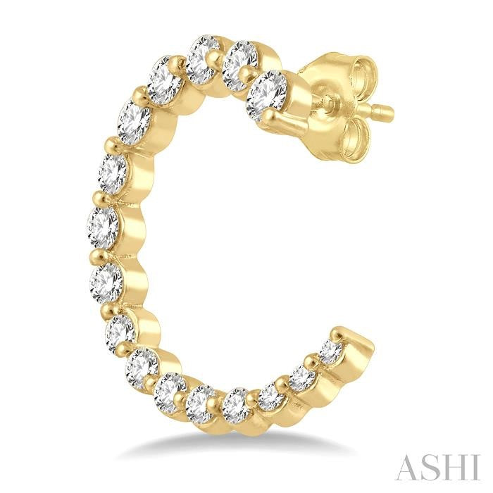 ASHI Graduated Diamond Half Hoop Earrings 634C2PPFGERYG