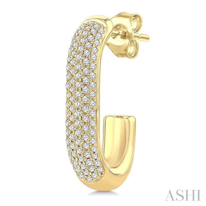 ASHI Pave Set Diamond Half Hoop Earrings 634K4PPFSERYG