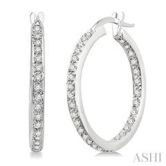 ASHI Inside-Out Diamond Hoop Earrings 63543PPFNERWG