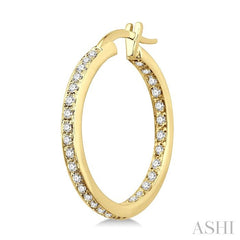 ASHI Inside-Out Diamond Hoop Earrings 63543PPFNERYG