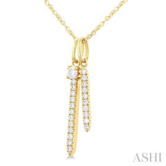 ASHI Double Vertical Bar Diamond Pendant 635D8PPFGPDYG