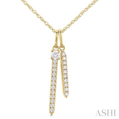 ASHI Double Vertical Bar Diamond Pendant 635D8PPFGPDYG