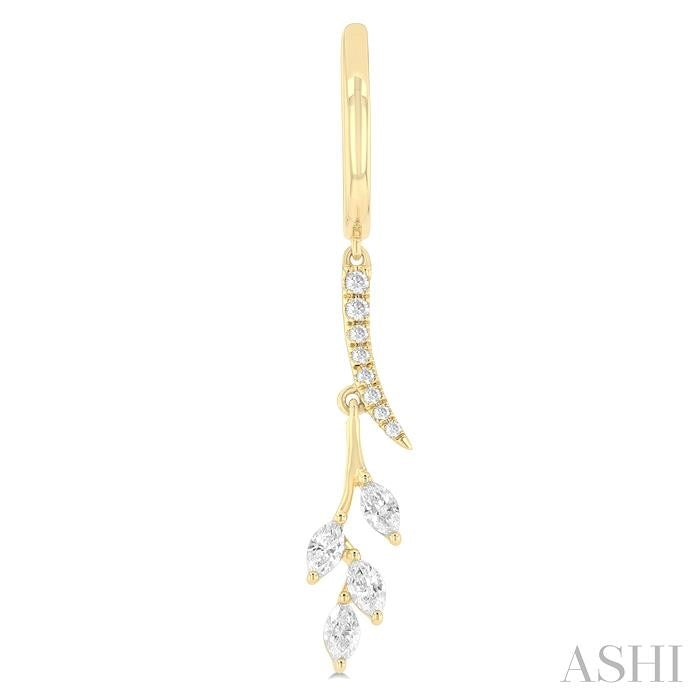 ASHI Leaf Diamond Fashion Earrings 635F3PPFGERYG