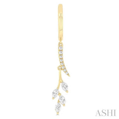 ASHI Leaf Diamond Fashion Earrings 635F3PPFGERYG
