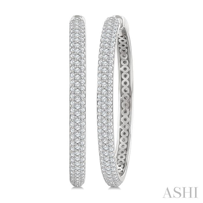 ASHI Pave Set Diamond Fashion Hoop Earrings 635J0PPFGERWG-1.50