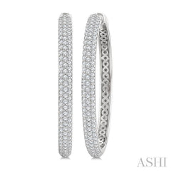 ASHI Pave Set Diamond Fashion Hoop Earrings 635J0PPFGERWG-1.50