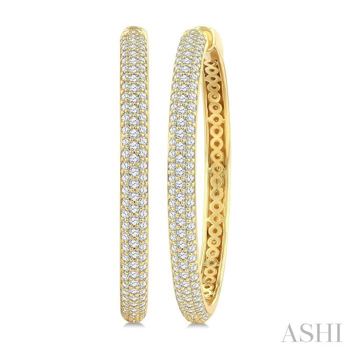 ASHI Pave Set Diamond Fashion Hoop Earrings 635J0PPFGERYG-1.50
