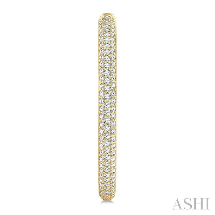 ASHI Pave Set Diamond Fashion Hoop Earrings 635J0PPFGERYG-1.50