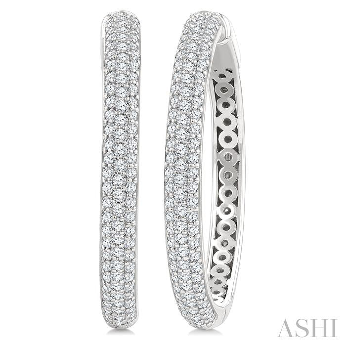 ASHI Pave Set Diamond Fashion Hoop Earrings 635J1PPFGERWG