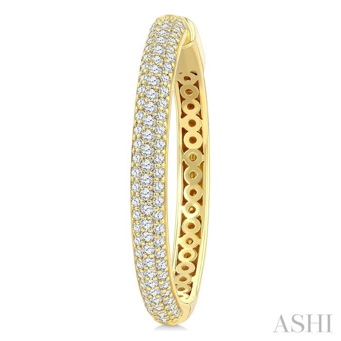 ASHI Pave Set Diamond Fashion Hoop Earrings 635J1PPFGERYG