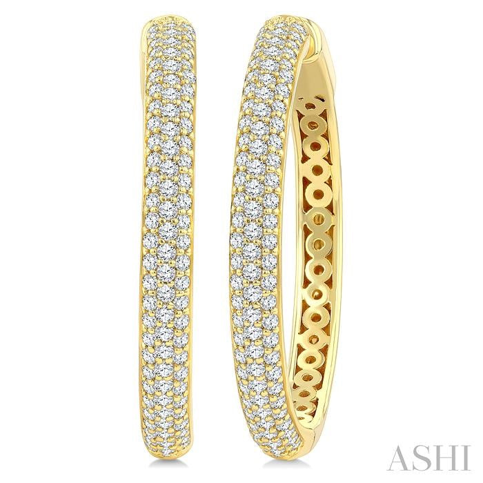 ASHI Pave Set Diamond Fashion Hoop Earrings 635J1PPFGERYG