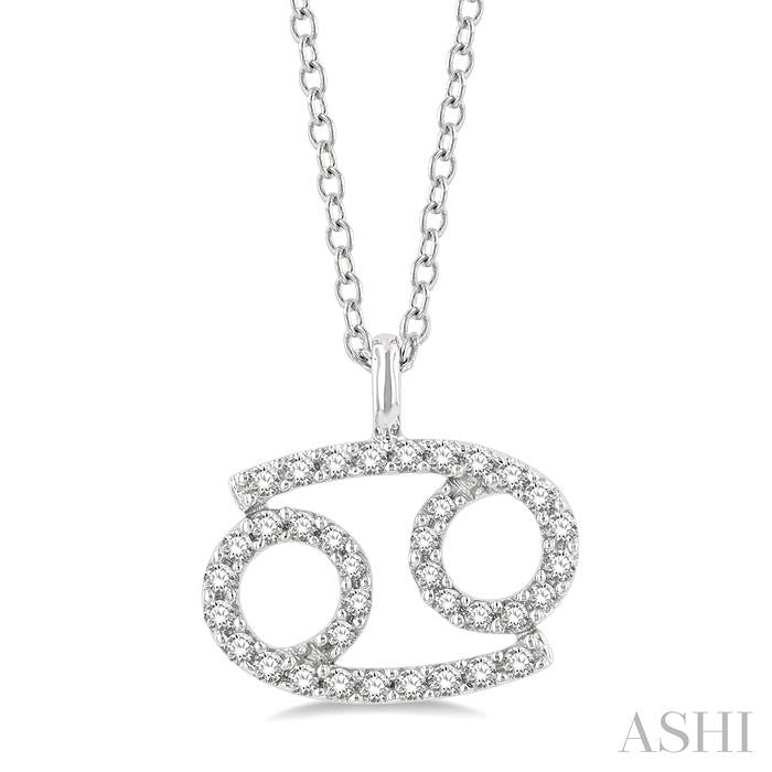 ASHI Cancer Zodiac Diamond Pendant 635Y8PPFSPDWG-CANC
