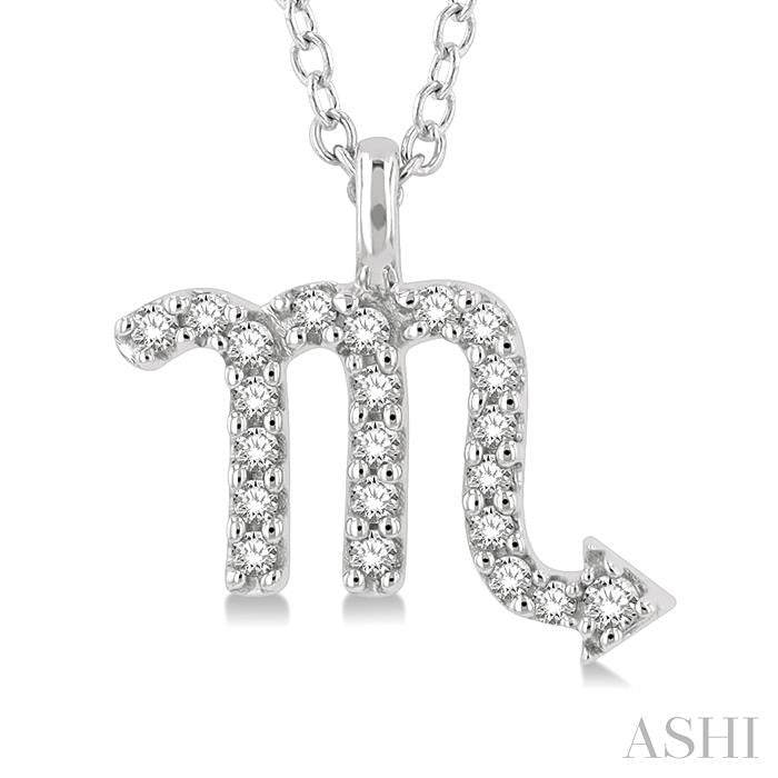 ASHI Scorpio Zodiac Diamond Pendant 635Y8PPFSPDWG-SCOR