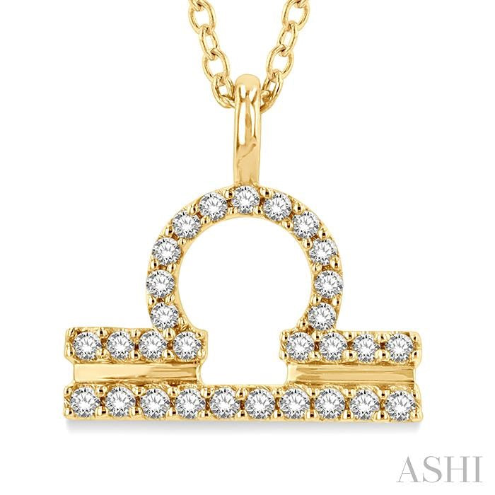 ASHI Libra Zodiac Diamond Pendant 635Y8PPFSPDYG-LIBR