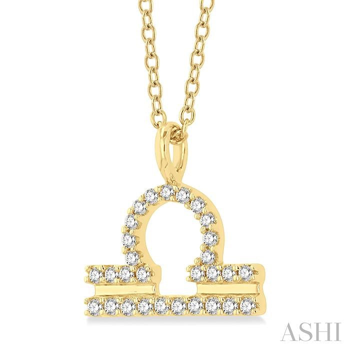 ASHI Libra Zodiac Diamond Pendant 635Y8PPTSPDYG-LIBR
