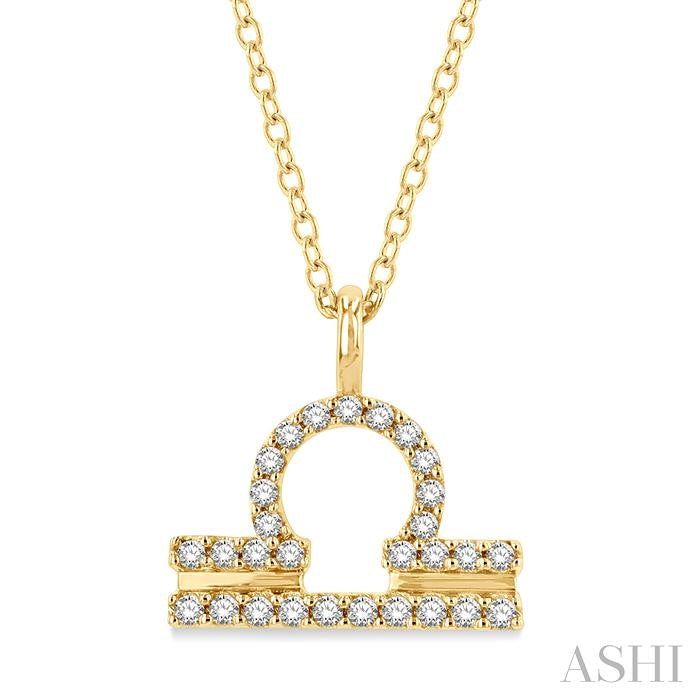 ASHI Libra Zodiac Diamond Pendant 635Y8PPTSPDYG-LIBR