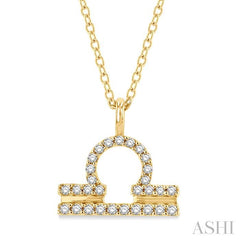 ASHI Libra Zodiac Diamond Pendant 635Y8PPTSPDYG-LIBR