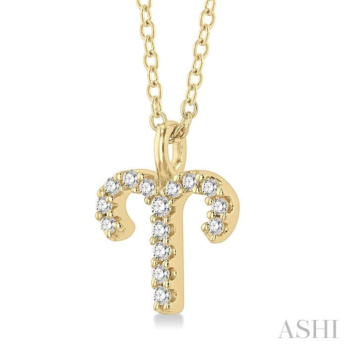 ASHI Aries Zodiac Diamond Pendant 635Y9PPFSPDYG-ARIE