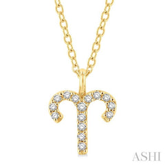 ASHI Aries Zodiac Diamond Pendant 635Y9PPFSPDYG-ARIE