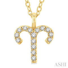 ASHI Aries Zodiac Diamond Pendant 635Y9PPTSPDYG-ARIE