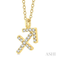 ASHI Sagittarius Zodiac Diamond Pendant 635Y9PPTSPDYG-SAGI