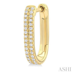 ASHI Double Row Diamond Hoop Earrings 636E7PPTSERYG