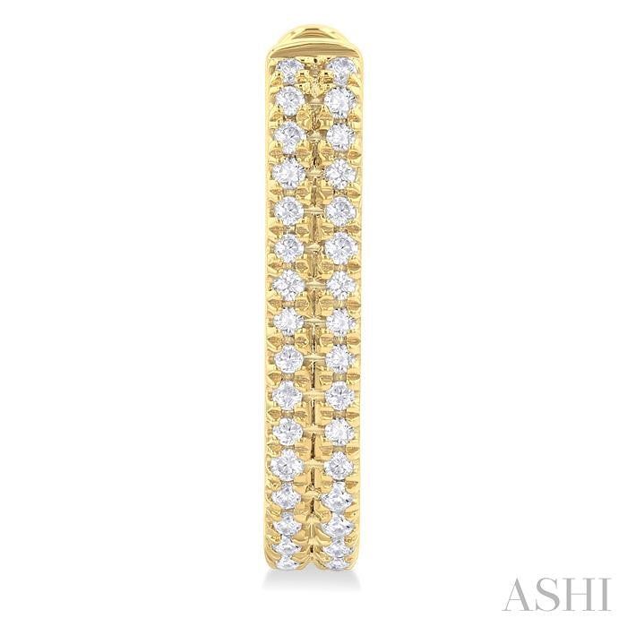 ASHI Double Row Diamond Hoop Earrings 636E7PPTSERYG