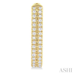 ASHI Double Row Diamond Hoop Earrings 636E7PPTSERYG
