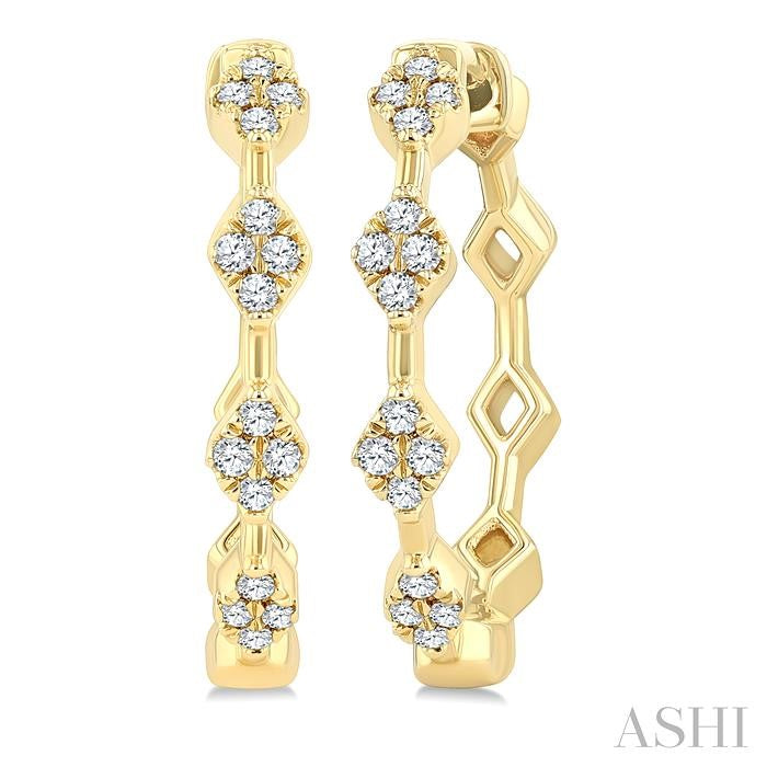 ASHI Diamond Fashion Hoop Earrings 636H8PPTSERYG