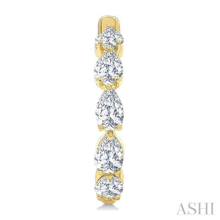 ASHI Pear Shape Diamond Fashion Half Hoop Earrings 636J2PPFGERYG