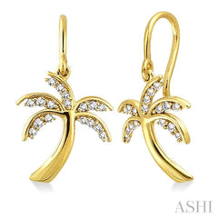 ASHI Palm Tree Diamond Fashion Earrings 63796PPTXERYG