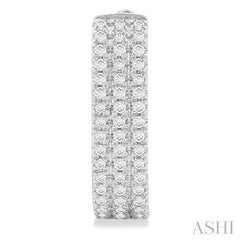 ASHI Three Row Diamond Hoop Earrings 637E5PPTSERWG
