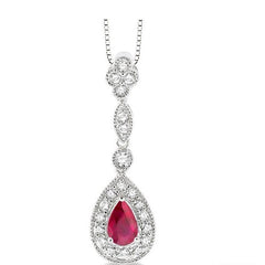Parkplace Jewelers Pear Shape Gemstone & Halo Diamond Pendant 58206PPFNPDRBW