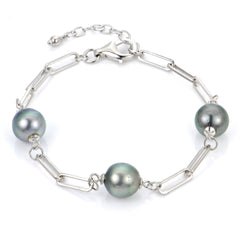 Parkplace Pearls Sterling Silver Tahitian Pearl Bracelet 638187/B